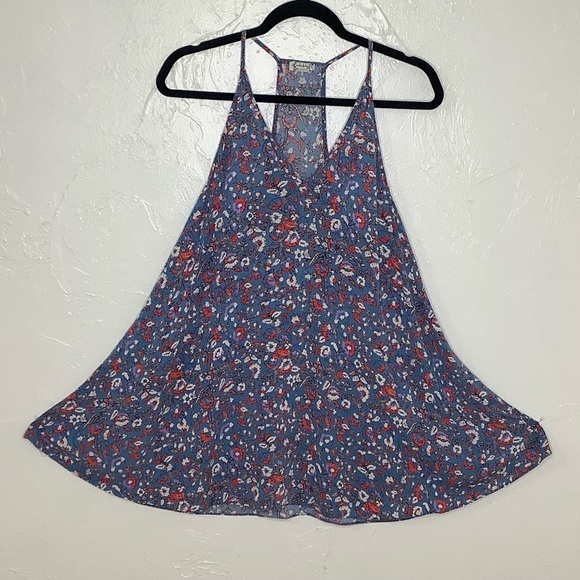 Free People floral racerback tunic blouse size XS EUC - Picture 4 of 9
